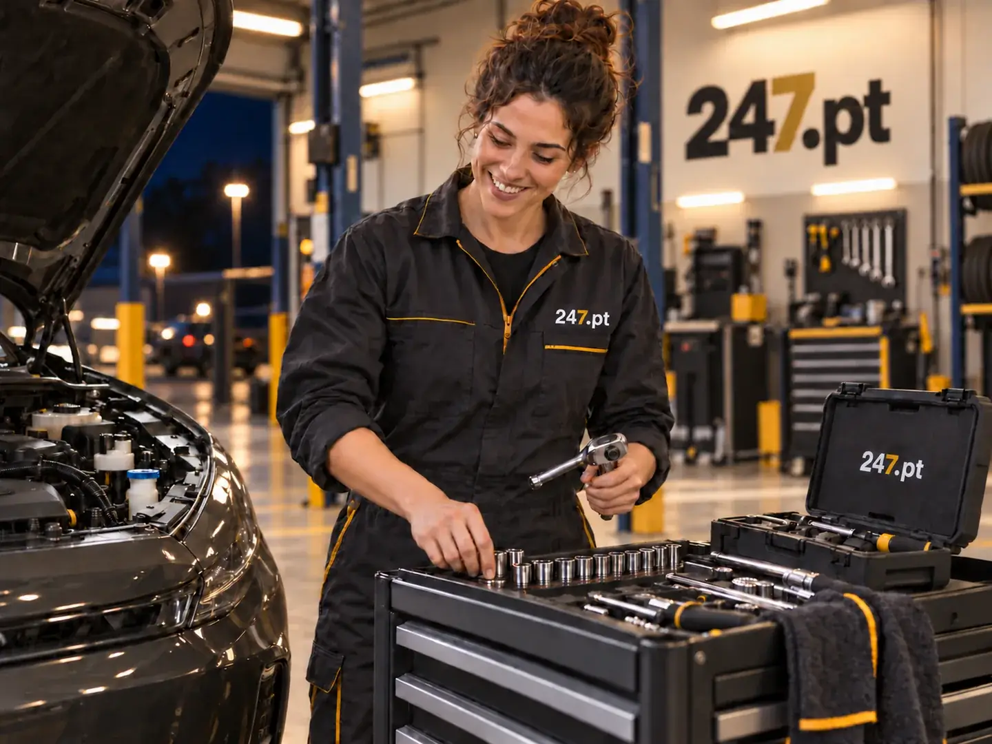 Visualização conceptual de vestuário e equipamento profissional com 247.pt